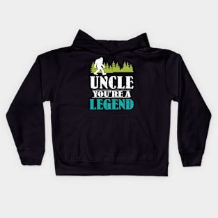 Uncle Bigfoot You're A Legend Happy Father Parent Summer Independence Summer Day Vintage Retro Kids Hoodie